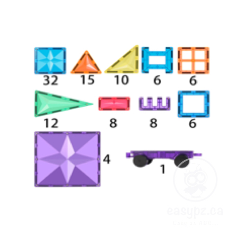 Jeu de tuiles magnétiques 108 pièces - Entièrement magnétique