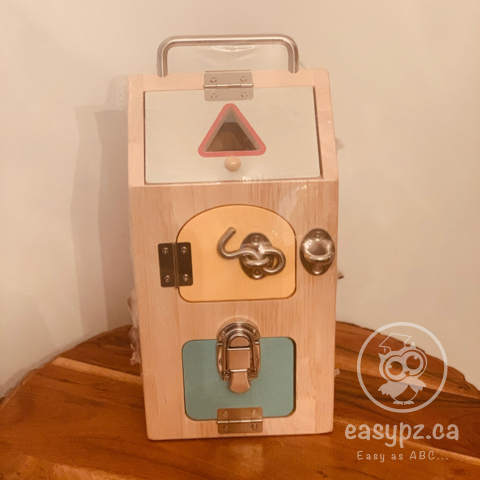 Jouet boîte à clefs en bois pour enfants